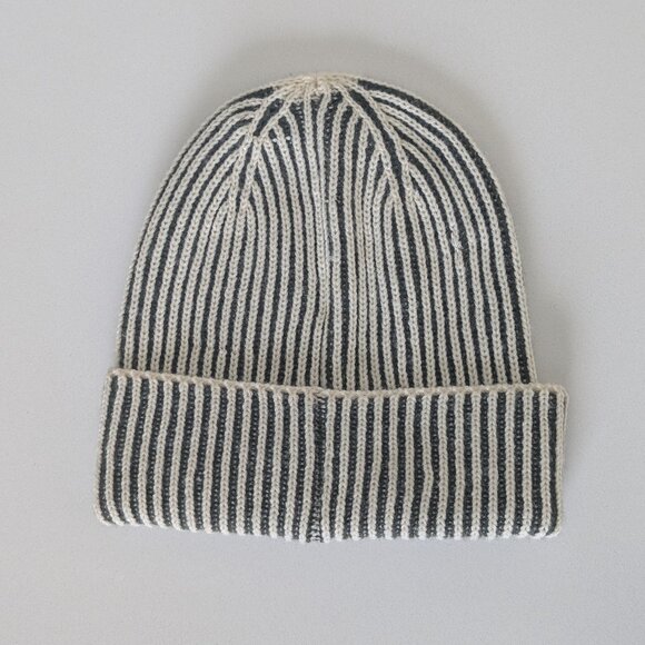 Hunter Mae Maa Green Fisherman Knit Striped Beanie Hat - Picture 2 of 4
